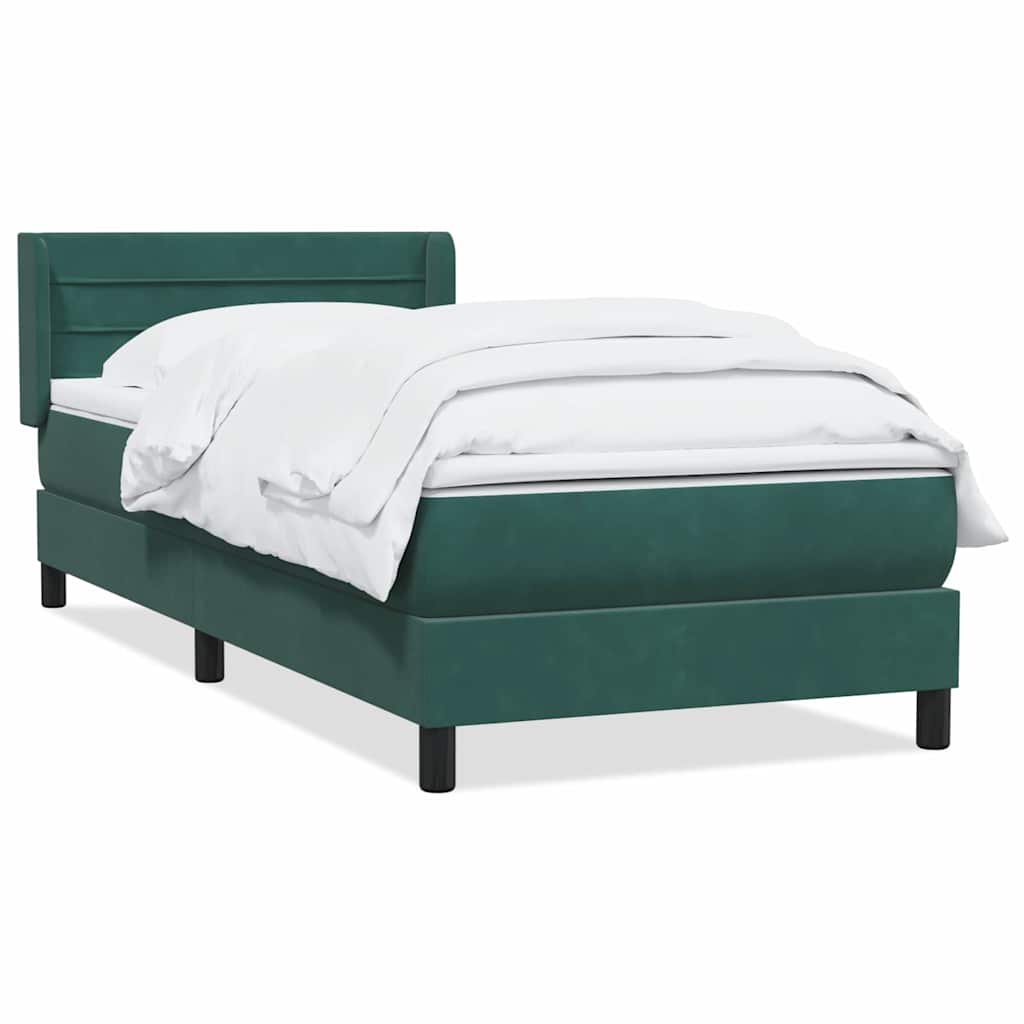 vidaXL Box spring postel s matrací tmavě zelená 80x220 cm samet
