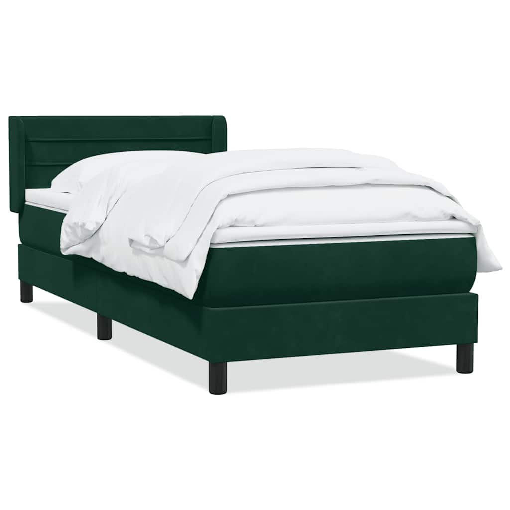 vidaXL Boxspring met matras fluweel donkergroen 80x220 cm groen, foto 3
