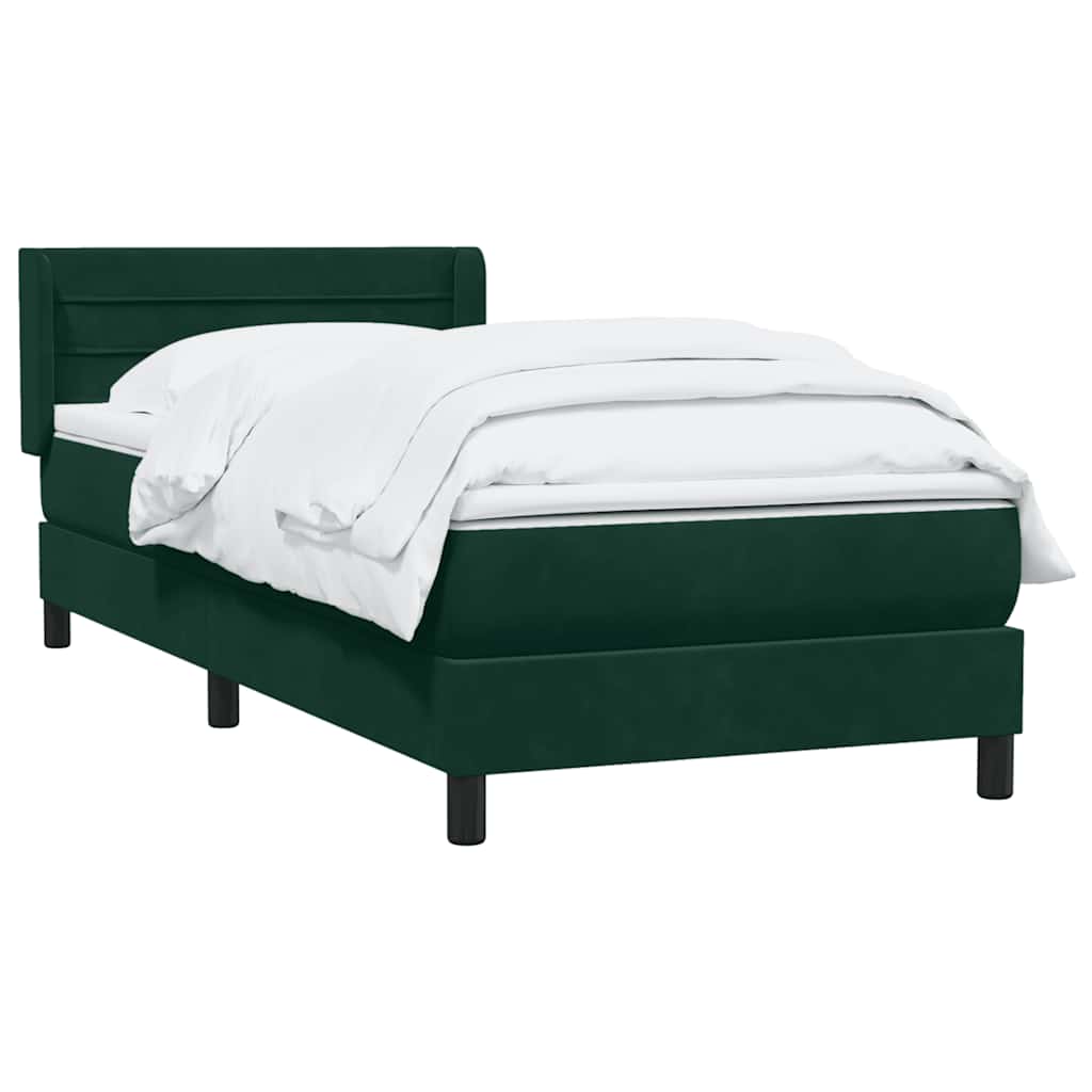 vidaXL Boxspring met matras fluweel donkergroen 80x220 cm groen, foto 2