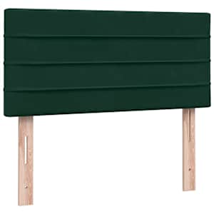 Box spring postel s matrací tmavě zelená 80x220 cm samet - obrázek 7