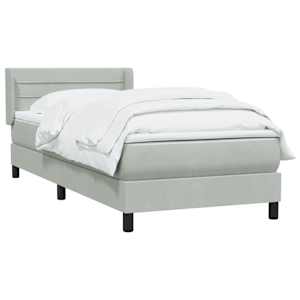 vidaXL Sommier &agrave; lattes de lit et matelas gris clair 100x220cm velours