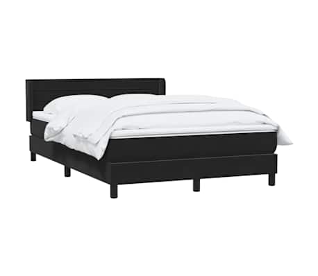 vidaXL Sommier &agrave; lattes de lit avec matelas noir 140x220 cm velours
