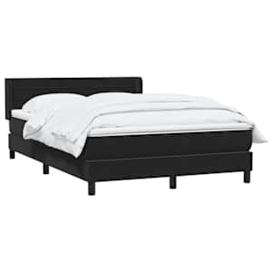 vidaXL Sommier &agrave; lattes de lit avec matelas noir 140x220 cm velours