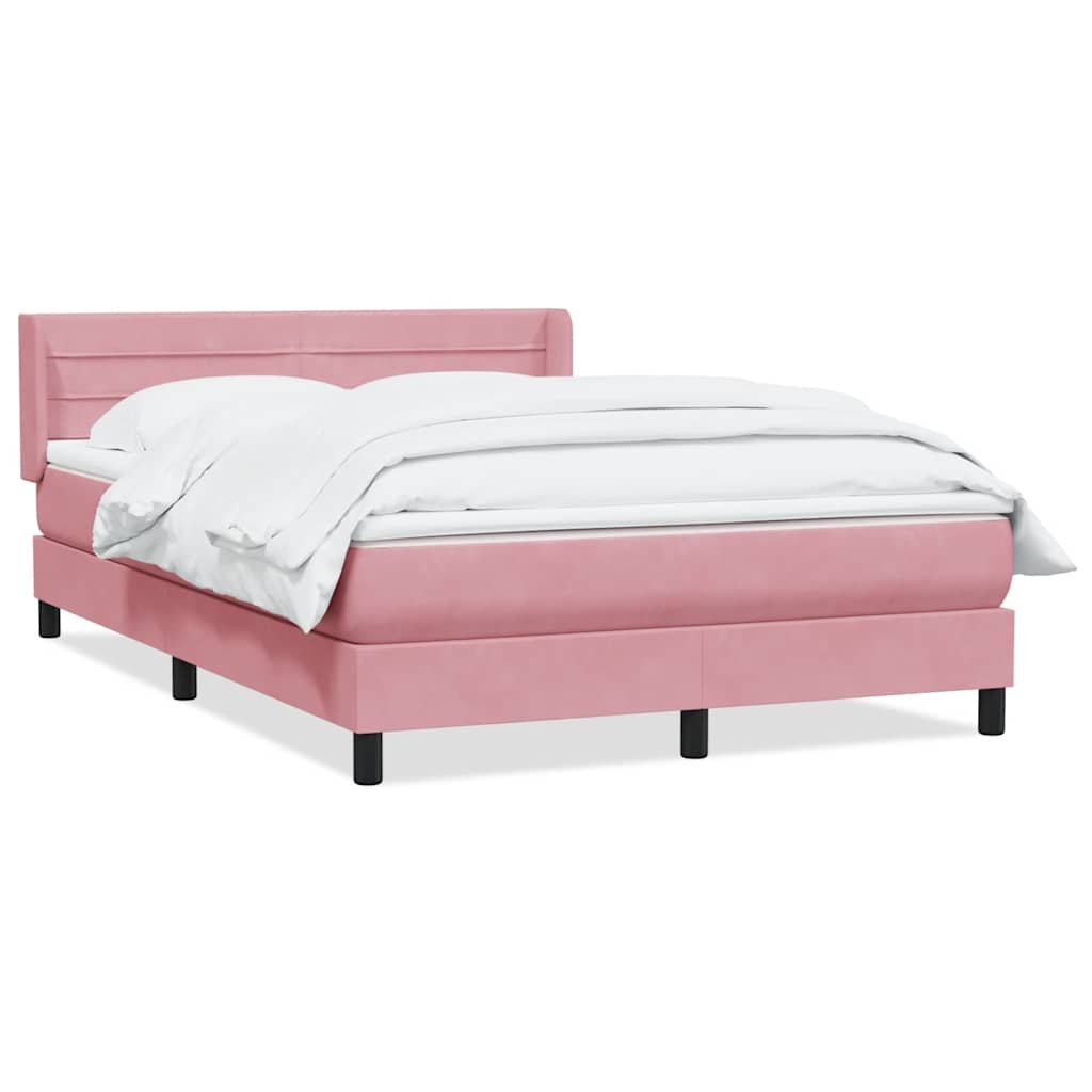 Thumbnail - vidaXL Boxspringbett mit Matratze Rosa 140x220 cm Samt