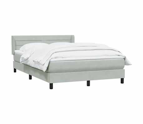 vidaXL Sommier &agrave; lattes de lit et matelas gris clair 160x220cm velours