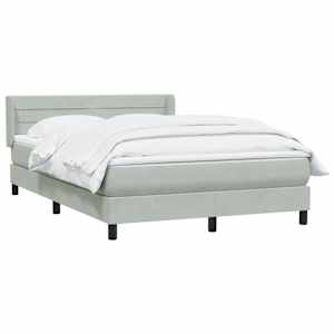 Box spring postel s matrací světle šedá 160x220 cm samet - obrázek 3