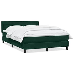 Box spring postel s matrací tmavě zelená 160x220 cm samet - obrázek 2