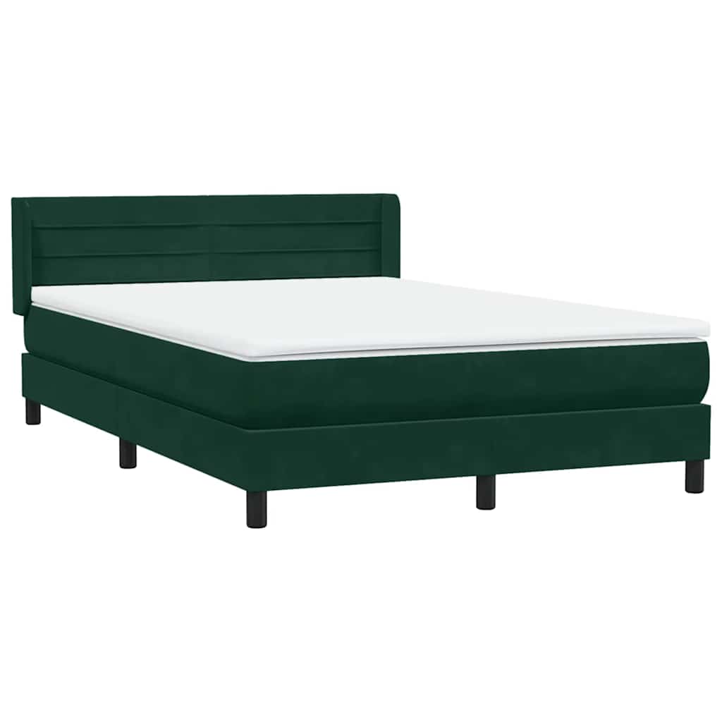 vidaXL Boxspring met matras fluweel donkergroen 160x220 cm groen, foto 4