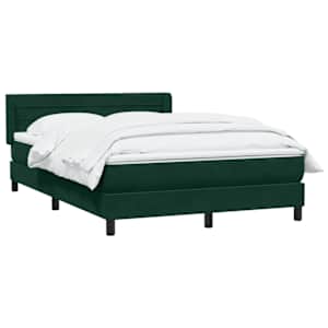 Box spring postel s matrací tmavě zelená 160x220 cm samet - obrázek 3