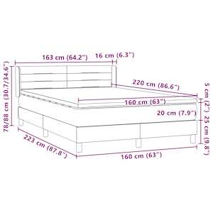 Box spring postel s matrací tmavě zelená 160x220 cm samet - obrázek 12