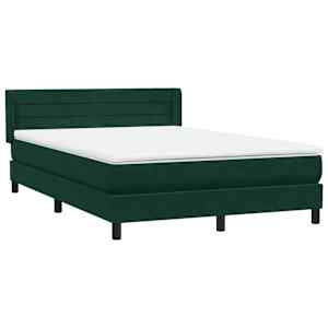Box spring postel s matrací tmavě zelená 160x220 cm samet - obrázek 4