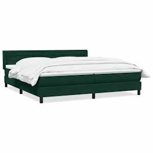 Box spring postel s matrací tmavě zelená 180x220 cm samet - obrázek 2