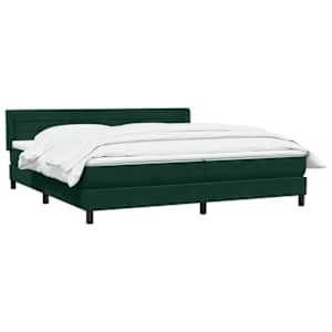 Box spring postel s matrací tmavě zelená 180x220 cm samet - obrázek 3