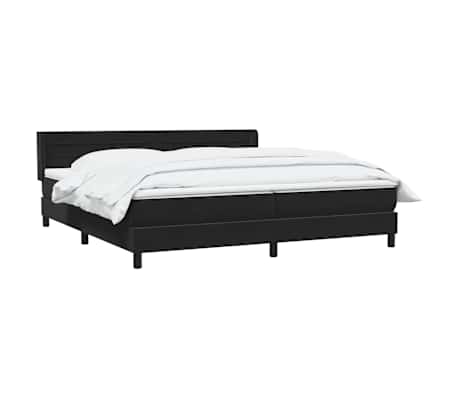 vidaXL Cama box spring con colch&oacute;n terciopelo negro 200x220 cm