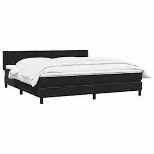 vidaXL Cama box spring con colch&oacute;n terciopelo negro 200x220 cm