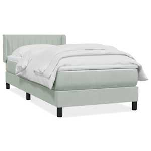 Box spring postel s matrací světle šedá 80x210 cm samet - obrázek 2