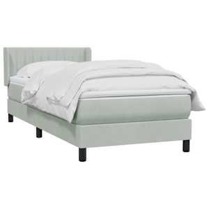 Box spring postel s matrací světle šedá 80x210 cm samet - obrázek 3