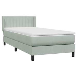 Box spring postel s matrací světle šedá 80x210 cm samet - obrázek 4