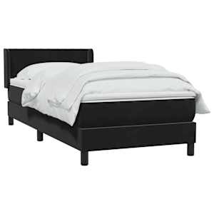Box spring postel s matrací černá 90x210 cm samet - obrázek 3