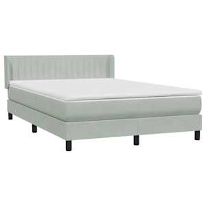 Box spring postel s matrací světle šedá 140x210 cm samet - obrázek 4