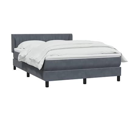vidaXL Sommier &agrave; lattes de lit et matelas gris fonc&eacute; 140x210cm velours