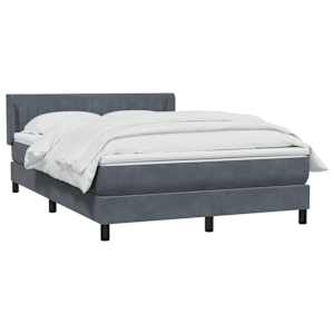 vidaXL Sommier &agrave; lattes de lit et matelas gris fonc&eacute; 140x210cm velours