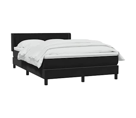 vidaXL Sommier &agrave; lattes de lit avec matelas noir 140x210 cm velours