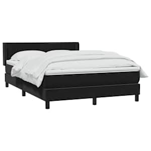 vidaXL Sommier &agrave; lattes de lit avec matelas noir 140x210 cm velours