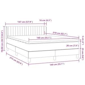 Box spring postel s matrací růžová 140x210 cm samet - obrázek 12