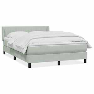 Box spring postel s matrací světle šedá 160x210 cm samet - obrázek 2