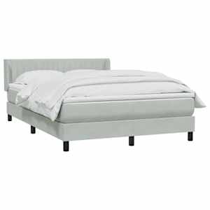 Box spring postel s matrací světle šedá 160x210 cm samet - obrázek 3