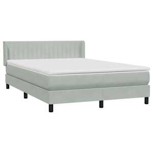 Box spring postel s matrací světle šedá 160x210 cm samet - obrázek 4
