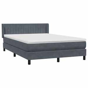 Box spring postel s matrací tmavě šedá 160x210 cm samet - obrázek 4