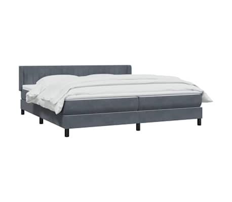 vidaXL kontinentalseng med madras 180x210 cm fl&oslash;jl m&oslash;rkegr&aring;