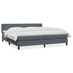 Box spring postel s matrací tmavě šedá 200x210 cm samet - obrázek 2