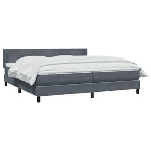vidaXL Cama box spring con colch&oacute;n terciopelo gris oscuro 200x210 cm