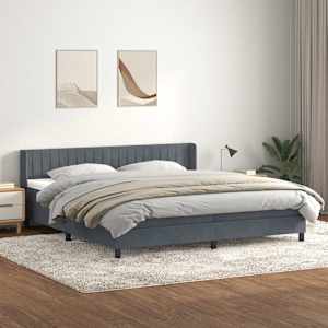 Box spring postel s matrací tmavě šedá 200x210 cm samet - obrázek 1