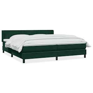 Box spring postel s matrací tmavě zelená 200x210 cm samet - obrázek 2