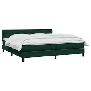 Box spring postel s matrací tmavě zelená 200x210 cm samet - obrázek 3