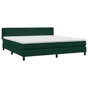 Box spring postel s matrací tmavě zelená 200x210 cm samet - obrázek 4