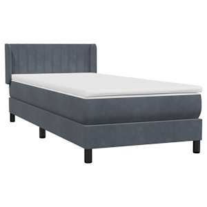 Box spring postel s matrací tmavě šedá 80x220 cm samet - obrázek 4