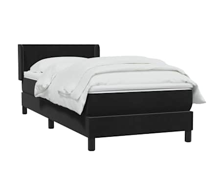 vidaXL Sommier &agrave; lattes de lit avec matelas noir 80x220 cm velours