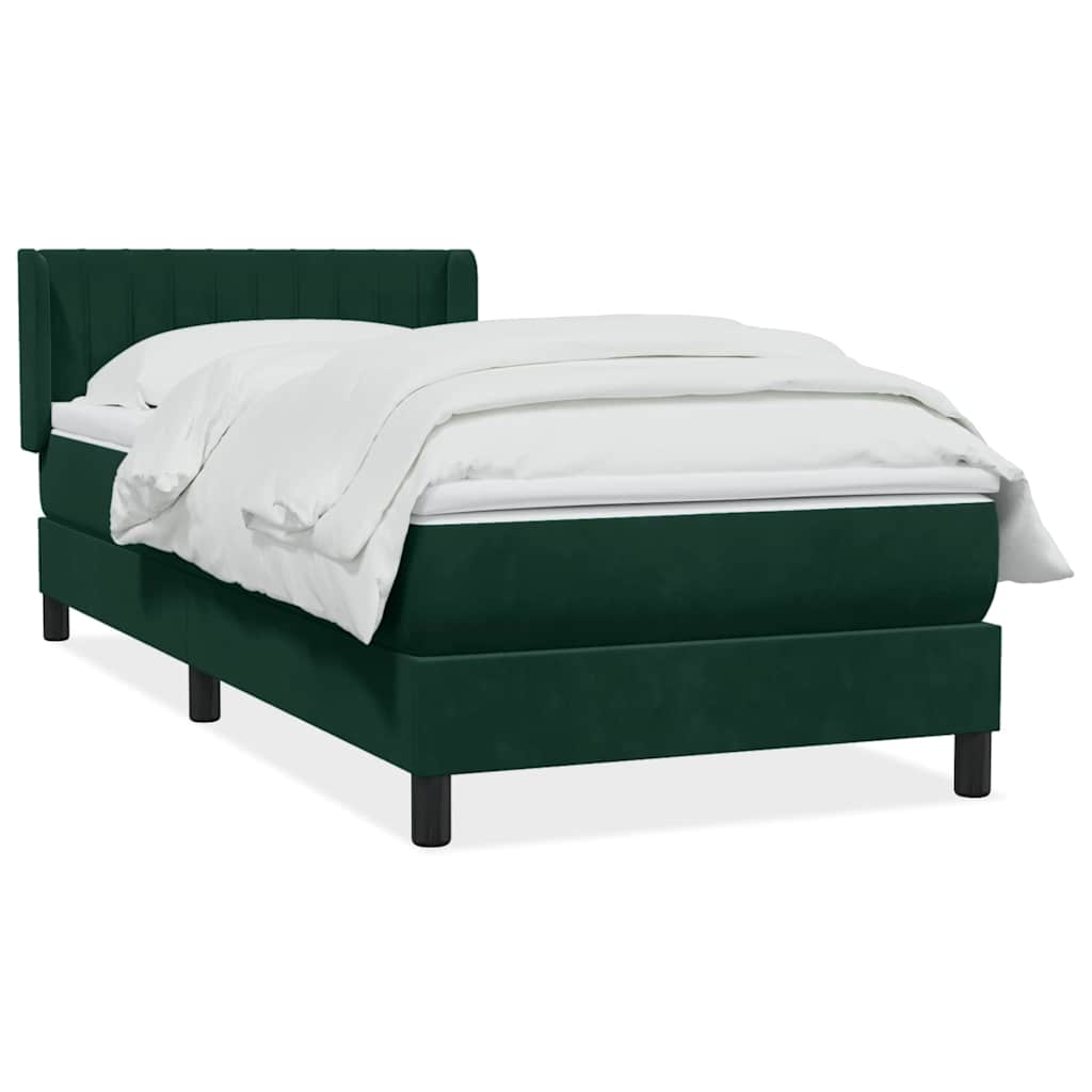 vidaXL Boxspring met matras fluweel donkergroen 80x220 cm groen, foto 3
