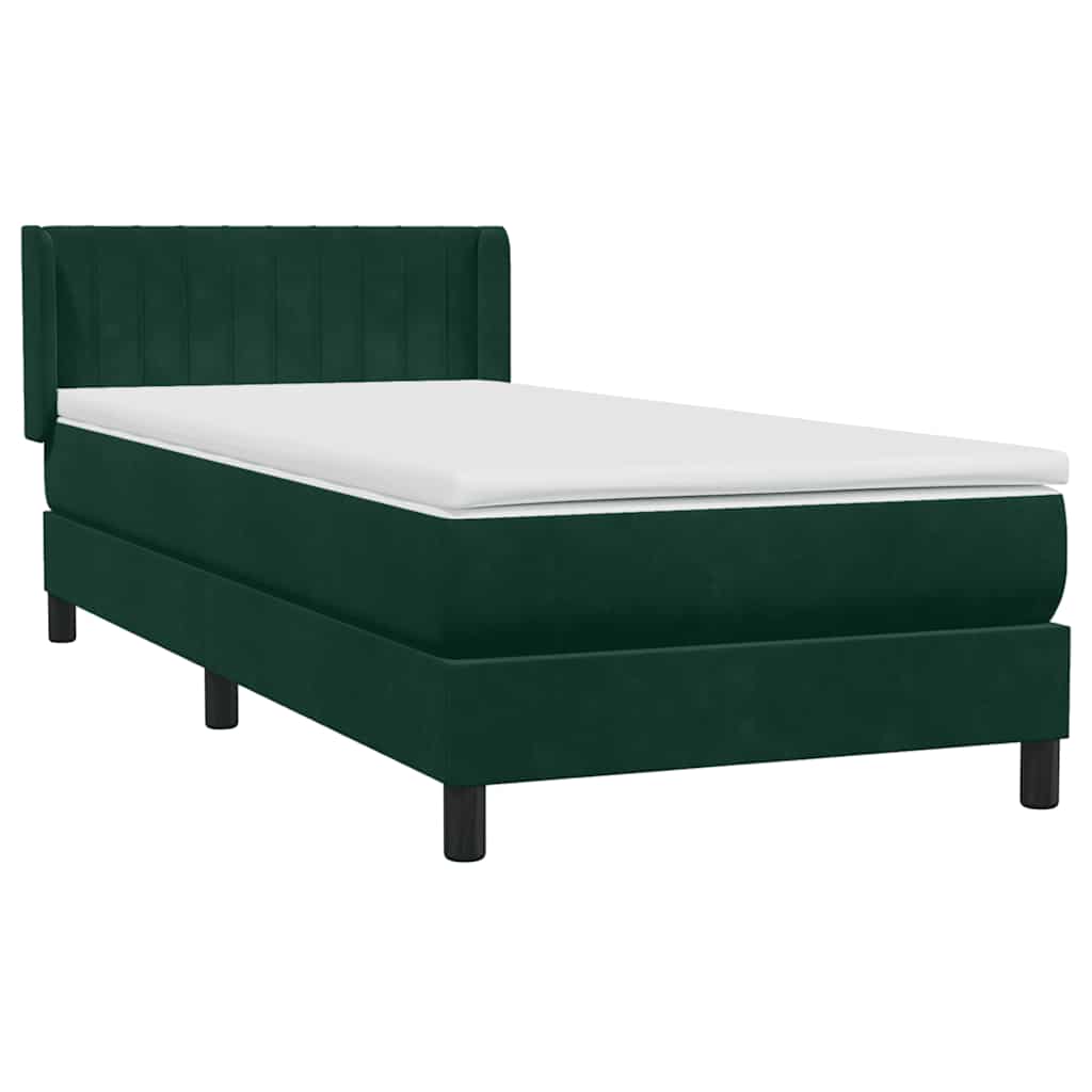 vidaXL Boxspring met matras fluweel donkergroen 80x220 cm groen, foto 4