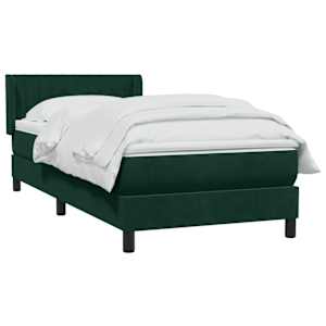 Box spring postel s matrací tmavě zelená 80x220 cm samet - obrázek 3