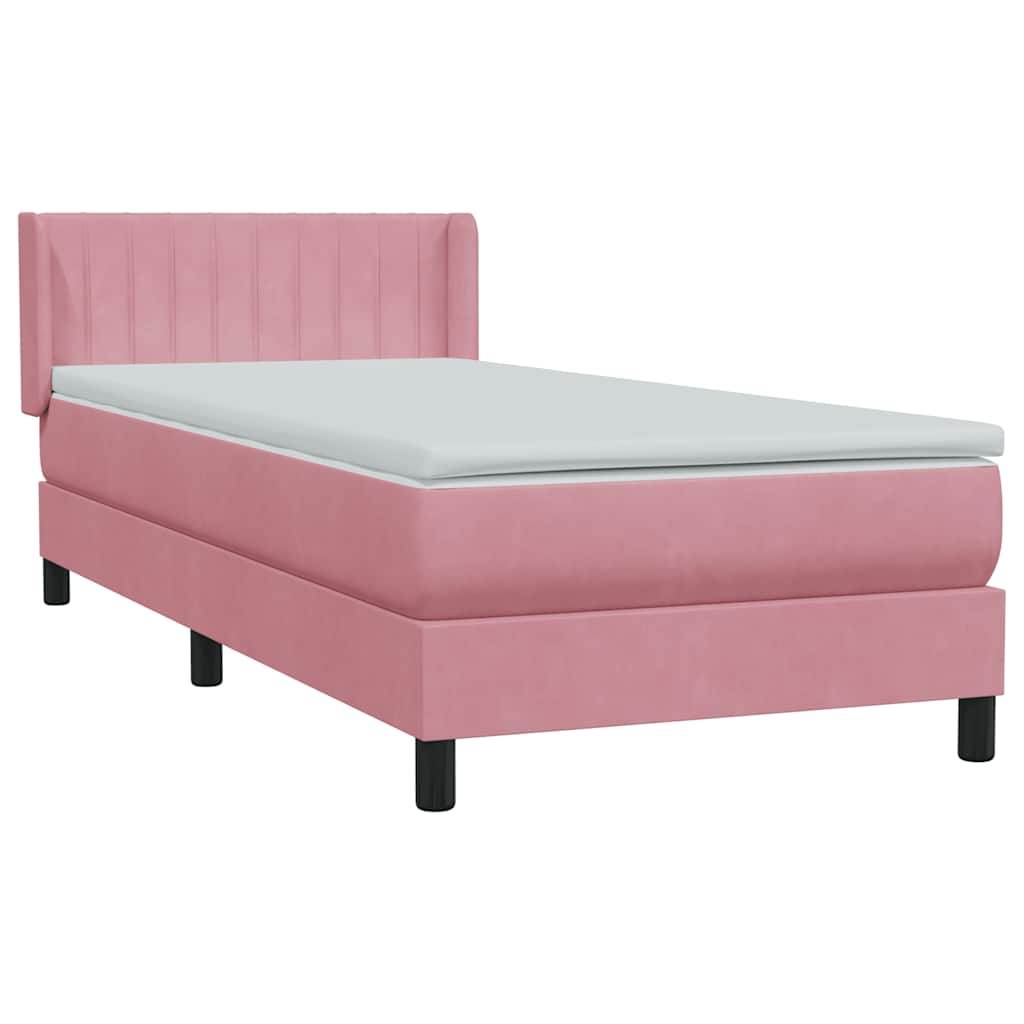 Thumbnail - vidaXL Boxspringbett mit Matratze Rosa 90x220 cm Samt