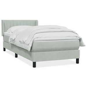 Box spring postel s matrací světle šedá 100x220 cm samet - obrázek 2