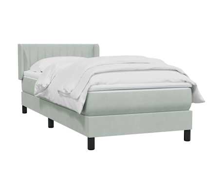 vidaXL Sommier &agrave; lattes de lit et matelas gris clair 100x220cm velours