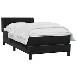 vidaXL Sommier &agrave; lattes de lit avec matelas noir 100x220 cm velours