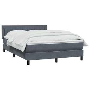 vidaXL Cama box spring con colch&oacute;n terciopelo gris oscuro 160x220 cm